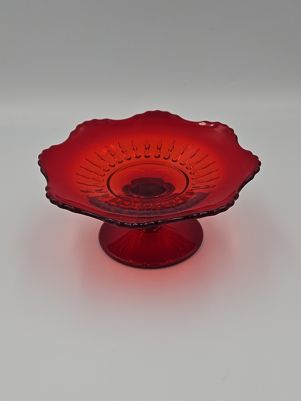 Red Pedestal Platter